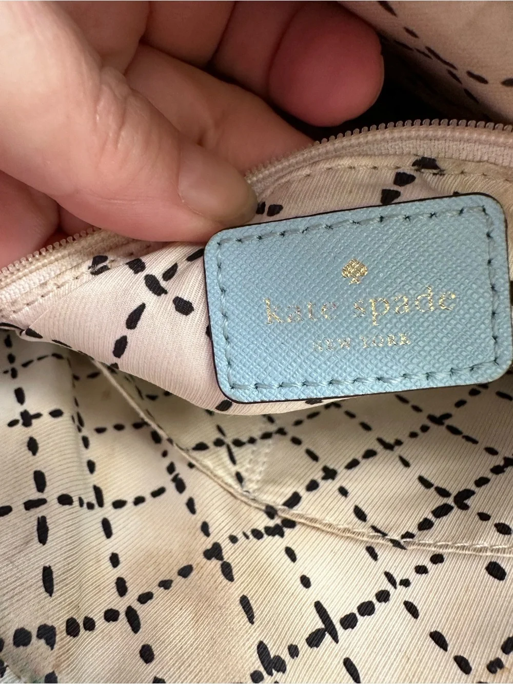 Kate Spade New York Light Blue Saffiano Leather Satchel Crossbody